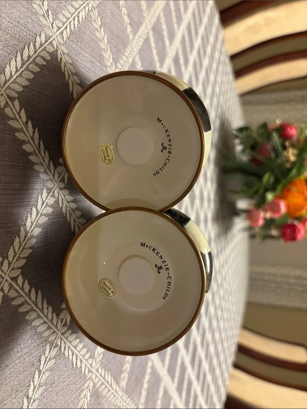 Mackenzie Childs Large Courtly Check Salt and Pepper Shakers